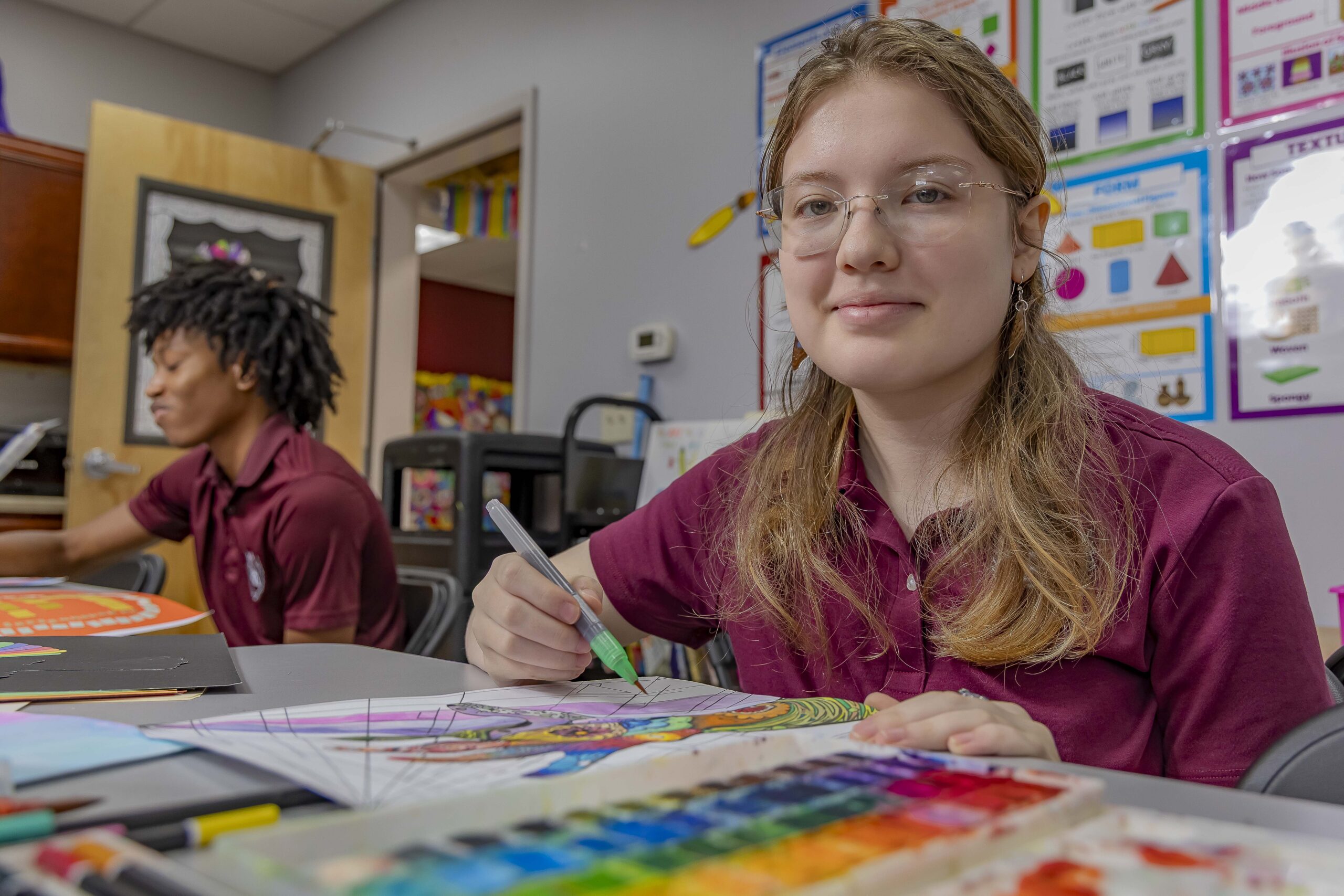 Peachtree Academy students participating in visual arts