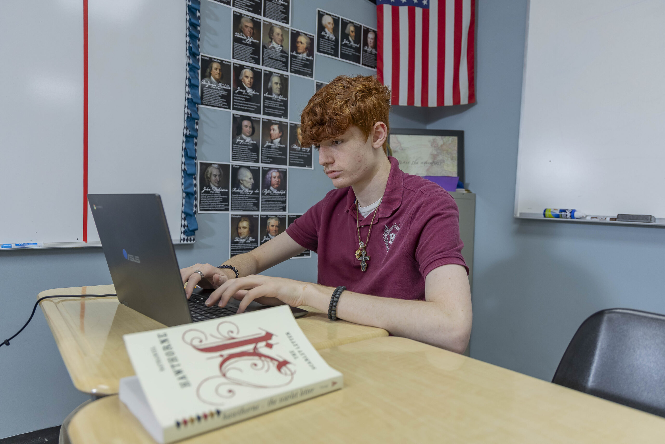 Peachtree Academy high school students working during class