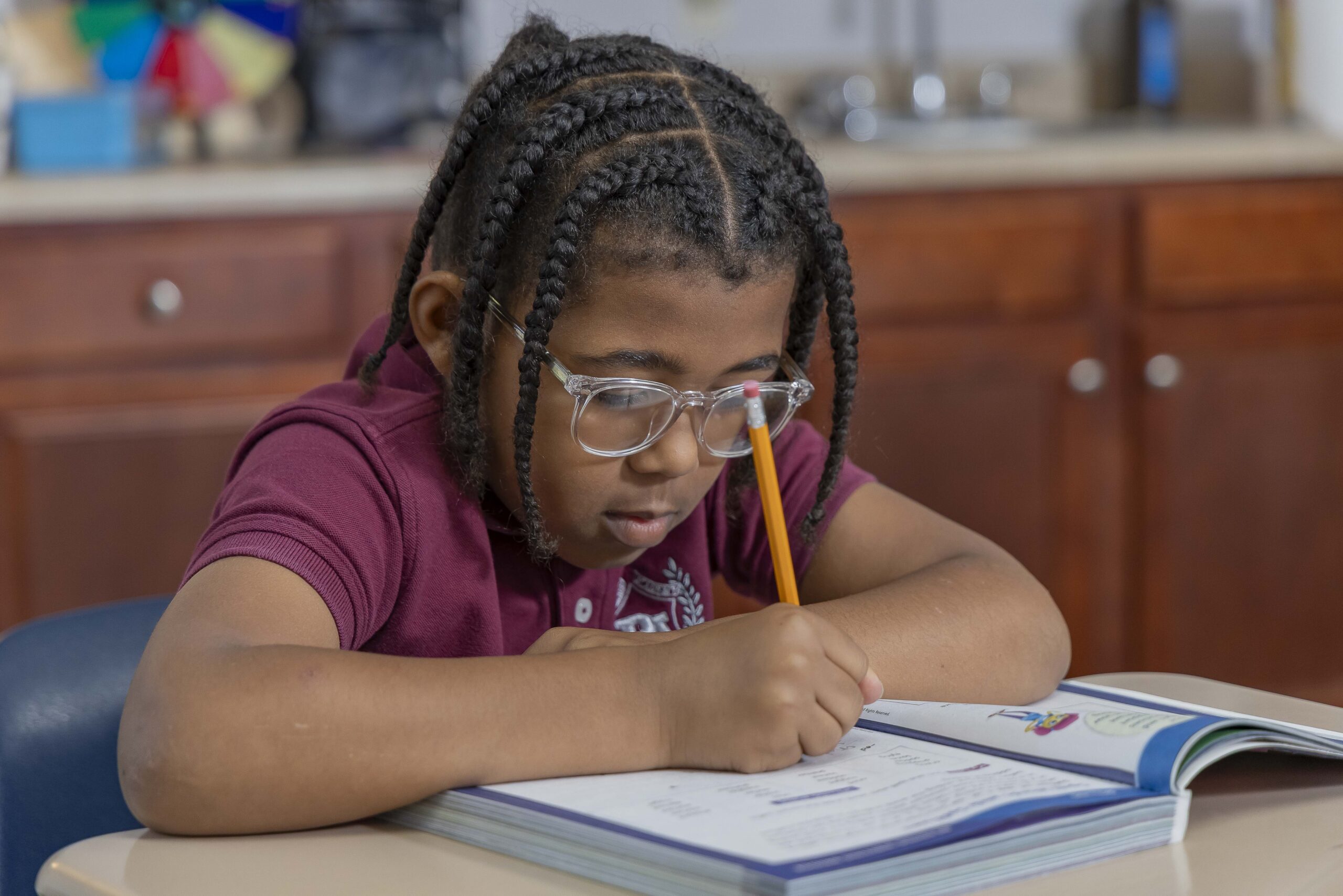 Peachtree Academy elementary student engaged in classroom learning