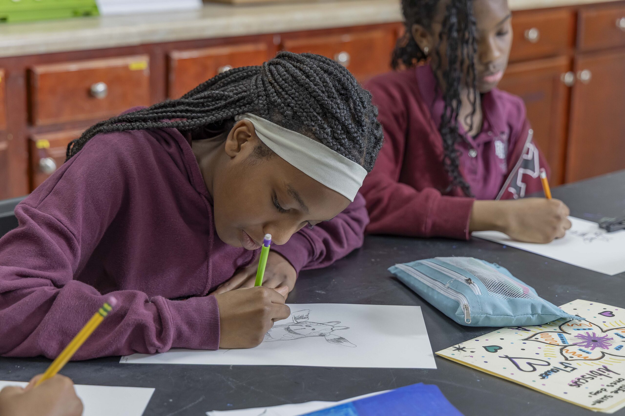 Peachtree Academy students working on visual art