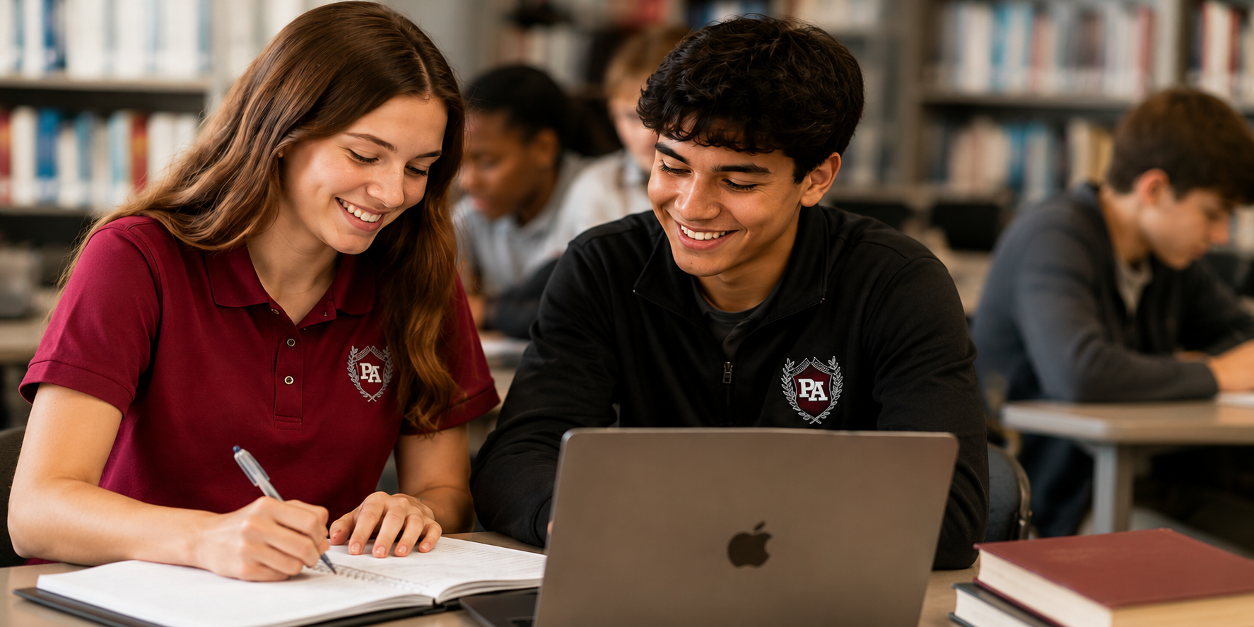 Peachtree Academy high school students working together on college and career preparation